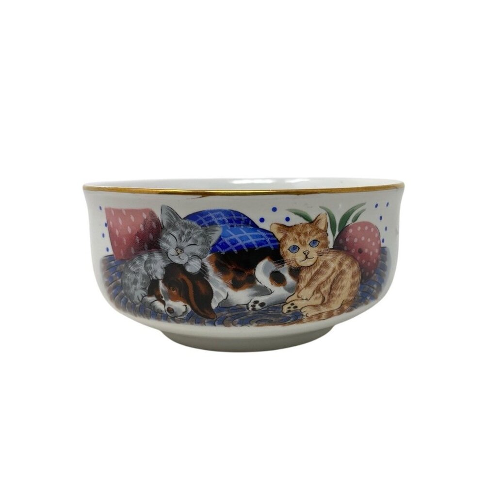 Vintage Porcelain Kitten Puppy Adorable China Cup‎ Plate Small Bowl Set - Picture 10 of 15